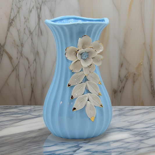Floral Blue Vase