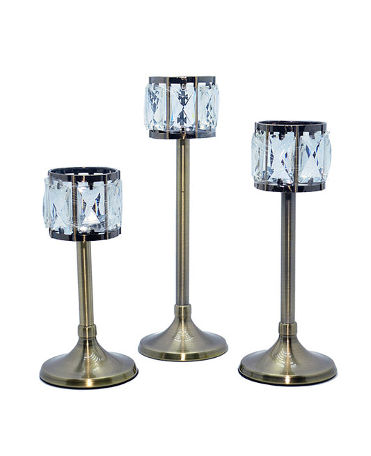 Crystal Candle Holder (3p) Set