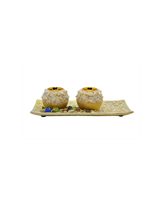 Golden Tray Tealight Set