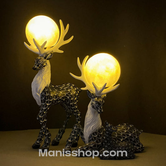 2pcs Deer Set With Quartz ball