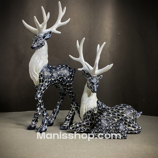 2pcs Deer Set With Quartz ball