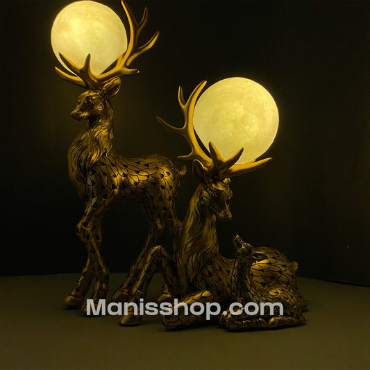 2pcs Deer Set With Quartz ball
