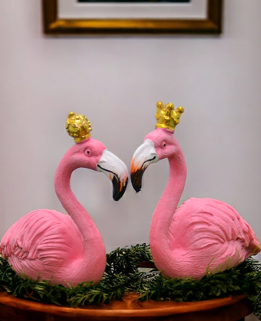 King & Queen Pink Flamingo Statue (2P)