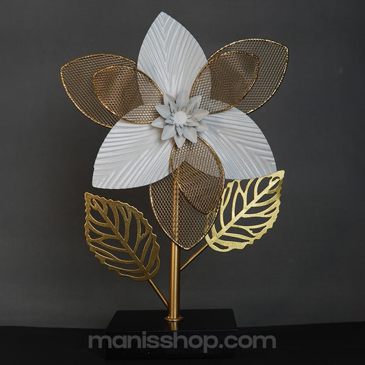 Golden Leaf Flower Art