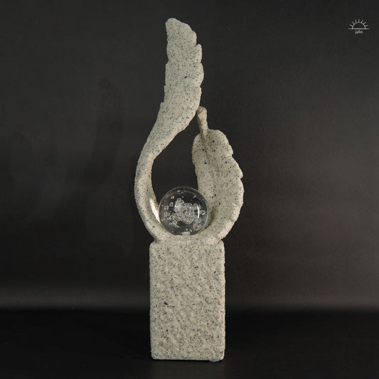 Leaf crystal ball Abstract sculpture