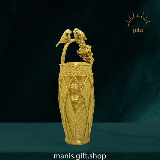 Golden Sparrow Vase