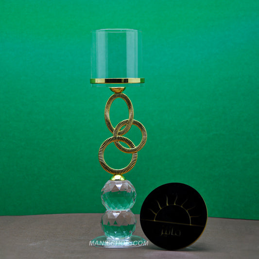 Golden Rings Crystal Candle Stand