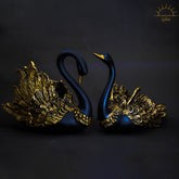 Golden Black Ducks Statue set