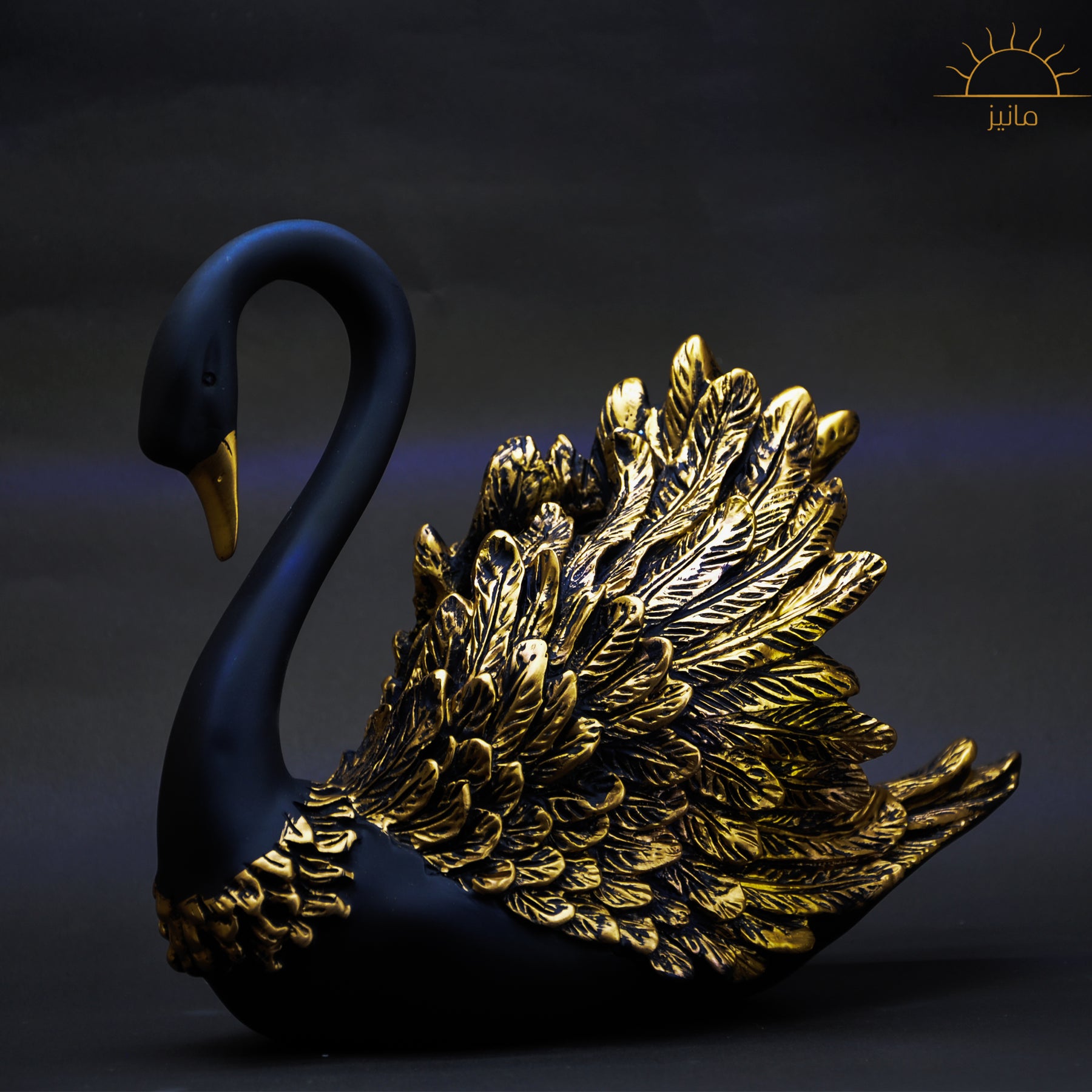 Golden Black Ducks Statue set