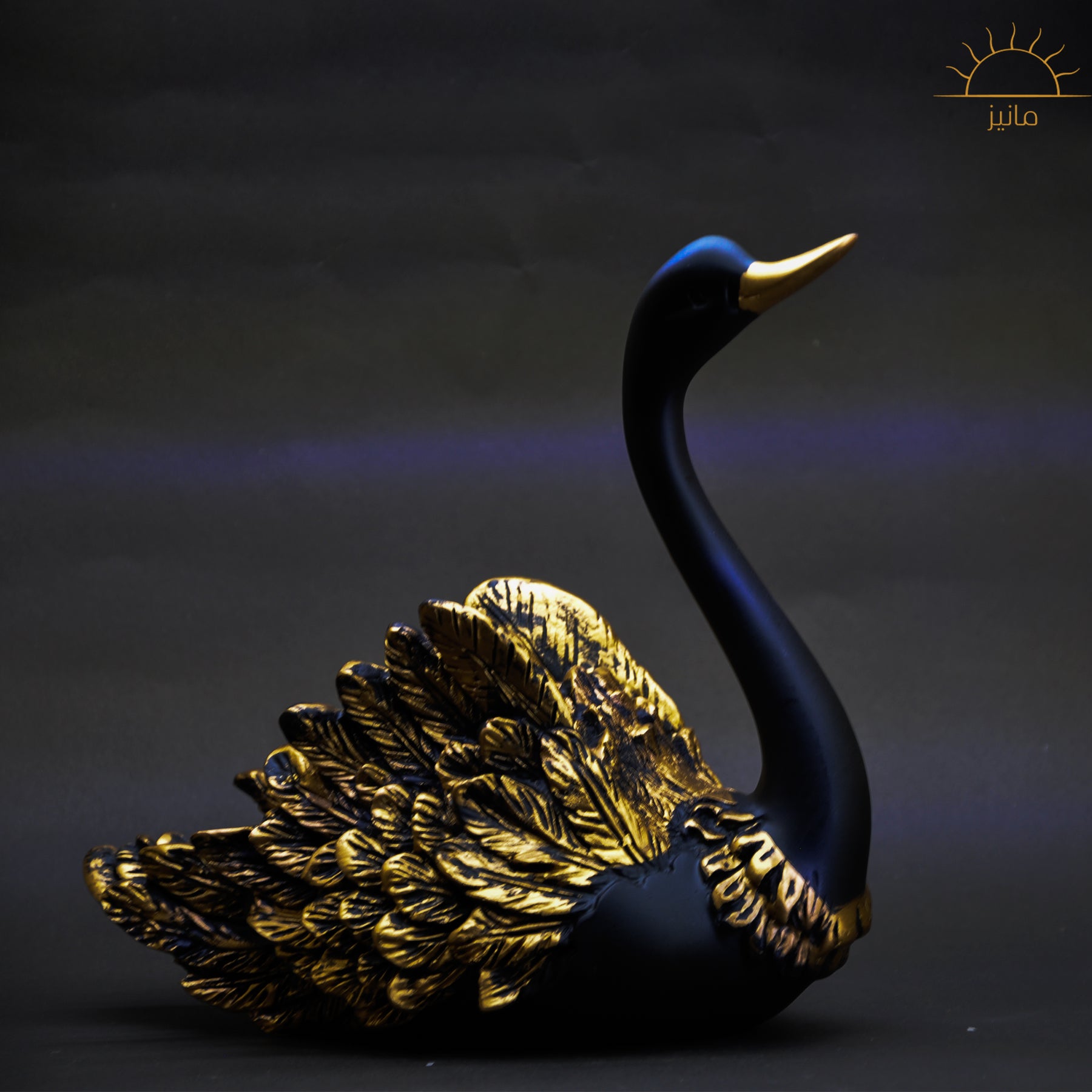 Golden Black Ducks Statue set