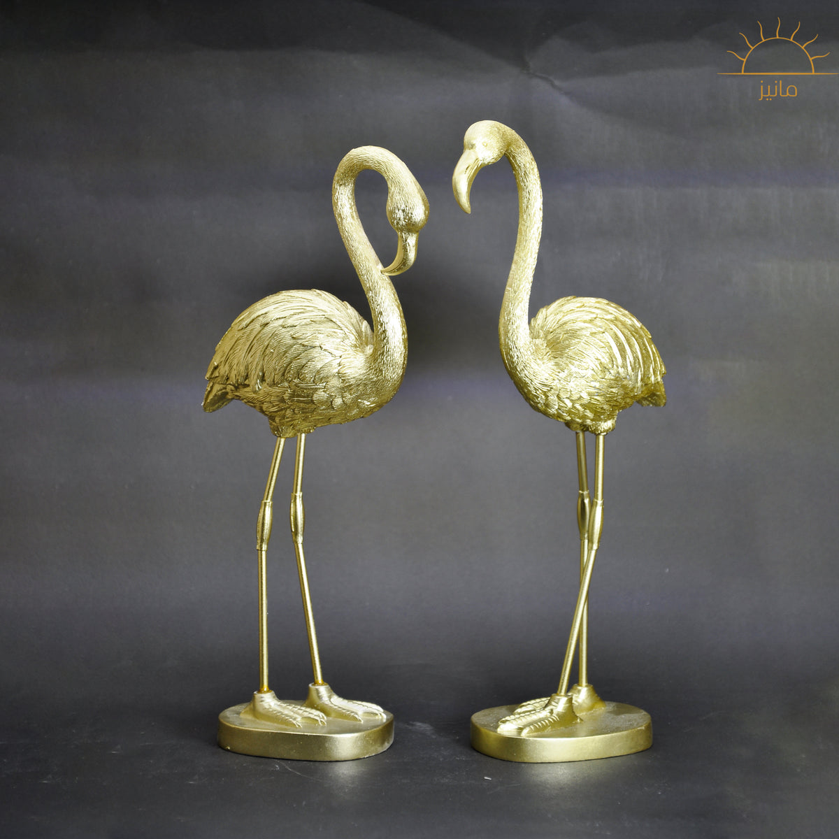 GOLDEN FLAMINGO STATUES