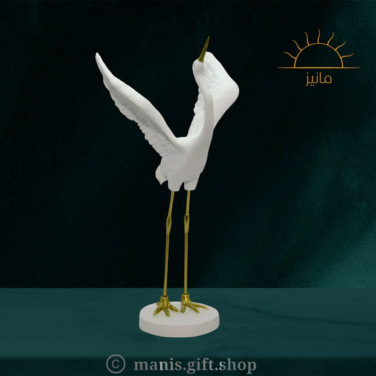 White Flamingo Bird Statue