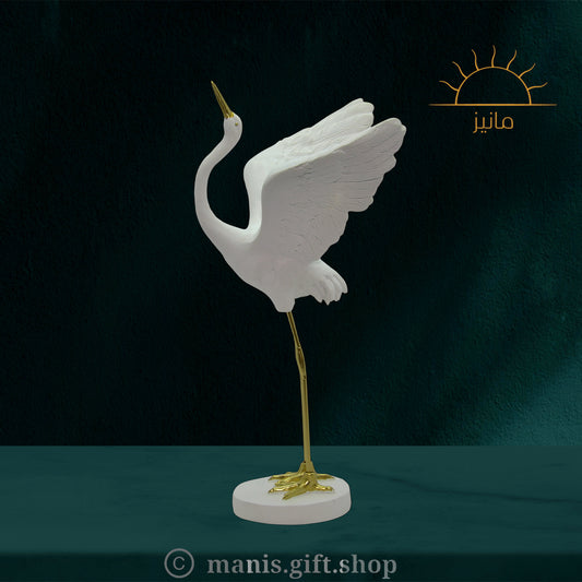 White Flamingo Bird Statue