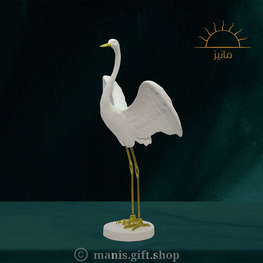 White Flamingo Bird Statue