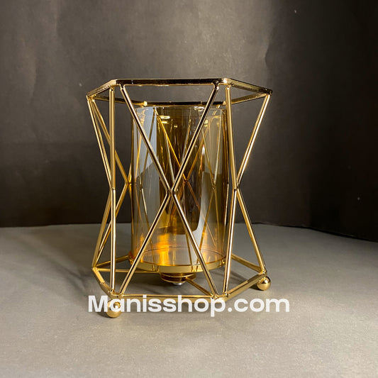 Hexagonal Glass Candle Stand