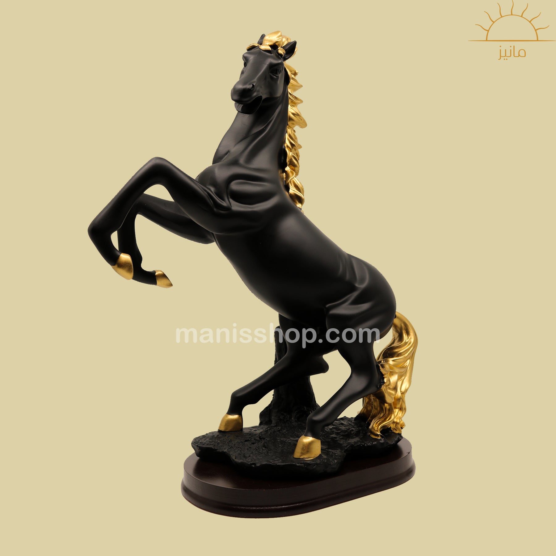 Black Resin Horse Statue