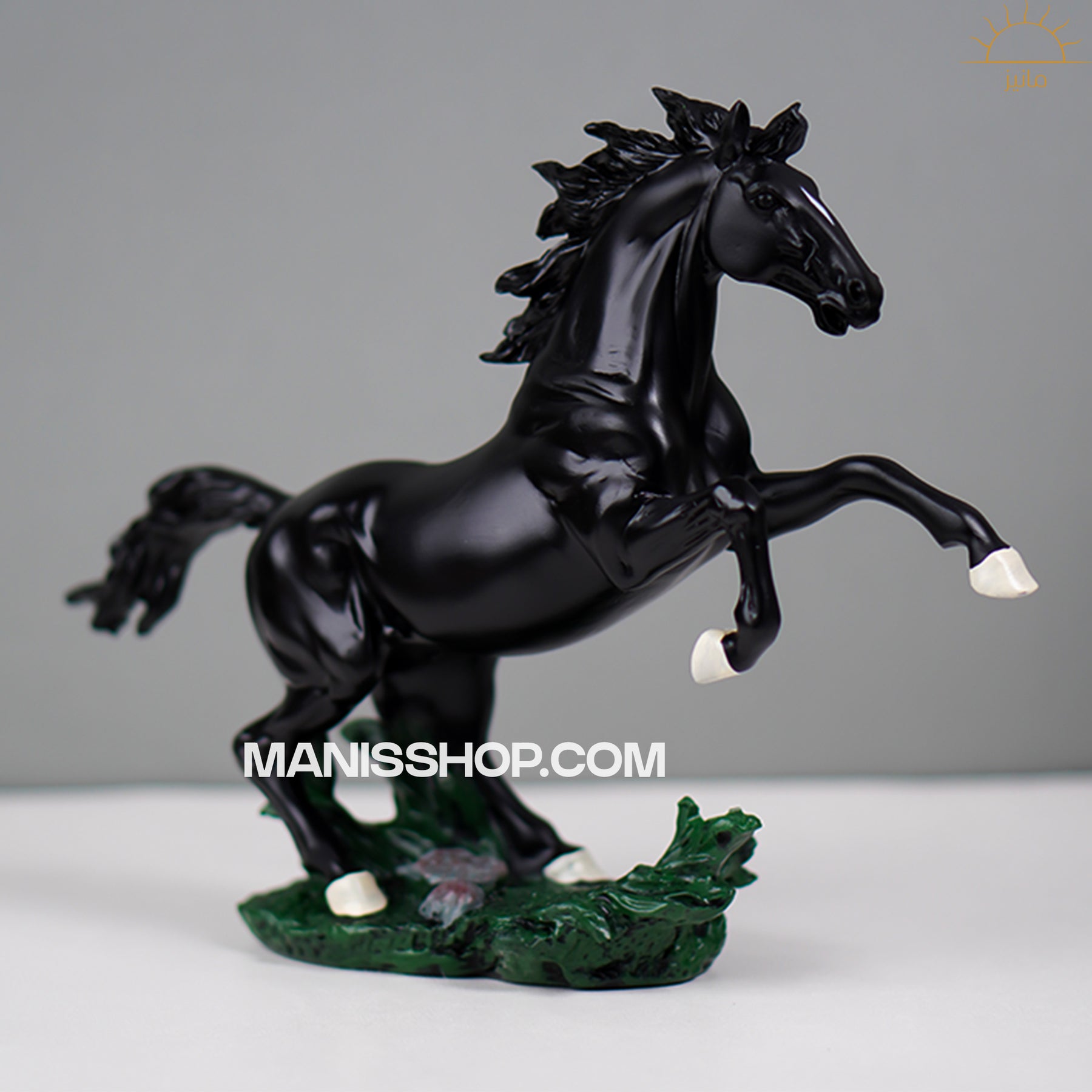 Glossy Rearing Horse Statue