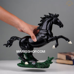 Glossy Rearing Horse Statue