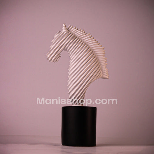Abstract Striped Horse Head Statue