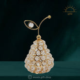 Golden Pear With Crystal Beads