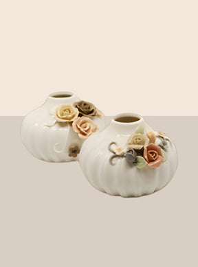 Mini Ceramic White Small Floral Vases