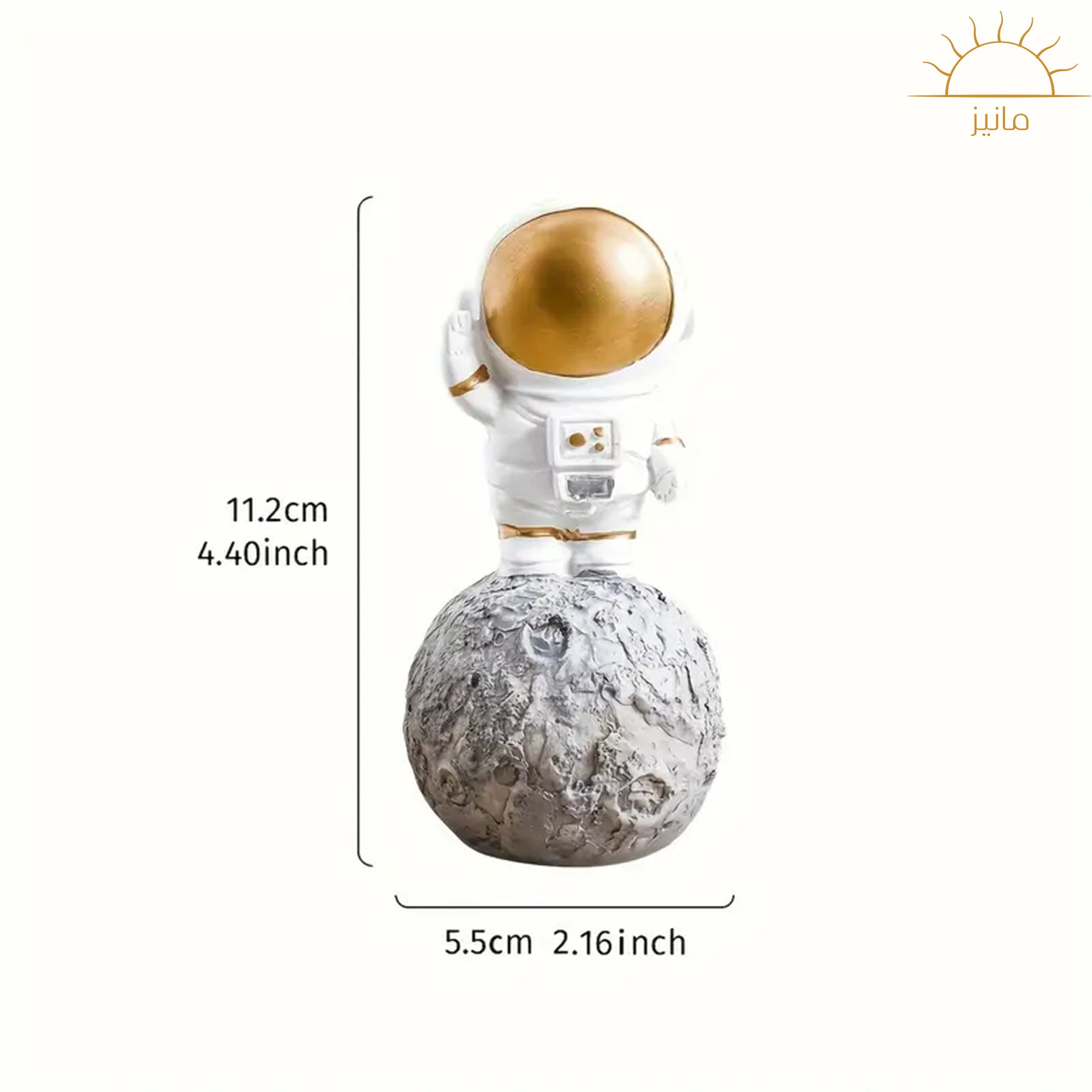 Astronaut Station Moon Shape Staute