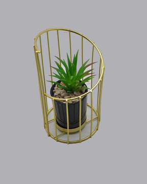 Planter With Story Metallic Structure