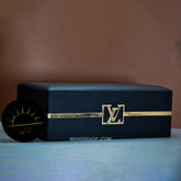 Leather tissue box with logo