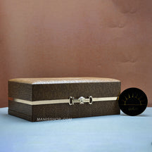 Leather tissue box with logo