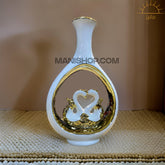 White Embossed Swan Vase